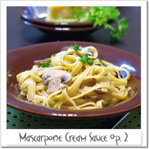 マスカルポーネソース変奏作品2番　～ポルチーニ茸と数種のきのこ～