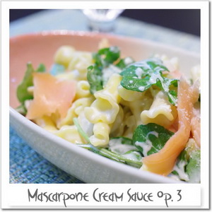 マスカルポーネソース変奏作品3番　～スモークサーモンとルッコラ～