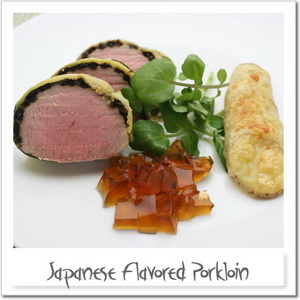 豚ヒレの蒸し焼き、磯の香りとめんつゆジュレ