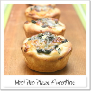 ホウレン草の小さなパンピザ