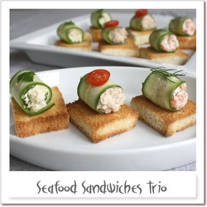 シーフードサンドのトリオ