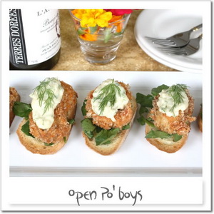 牡蠣と海老のオープン・ポ・ボーイ