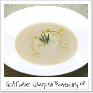 カリフラワーのスープ、ローズマリーの香り