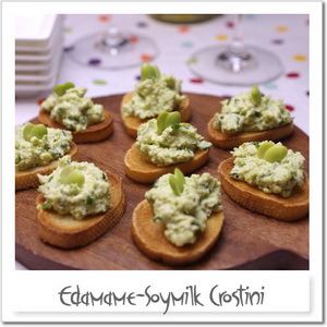 枝豆と豆乳のクロスティーニ