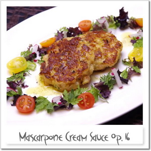 マスカルポーネソース変奏作品16番、～シュリンプケーキ～