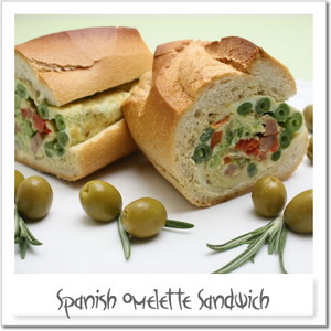 丸ごとバゲットのスペインオムレツサンド　～オリーブ・スプレッド～