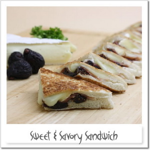 生ハム、カマンベール、ドライいちじくのサンドイッチ