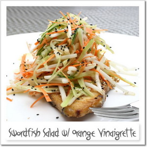 カジキマグロのソテー、サラダ仕立て