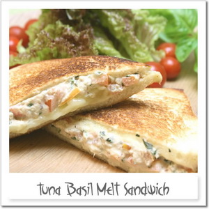 ツナメルトサンドイッチ、バジルの香り